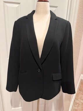 Talbots Classic Aberdeen Black Women's Blazer Jacket - Tailored Single-Button 16